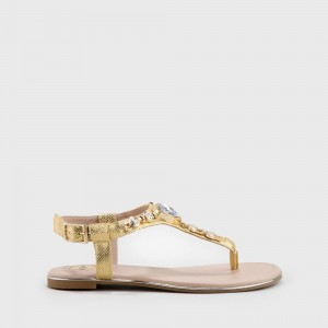 Black Friday Buffalo 2020 - Esra Sandals Snakeskin Pattern Golden