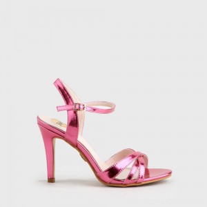 Anja Ankle-Strap Sandal varnish look fuchsia