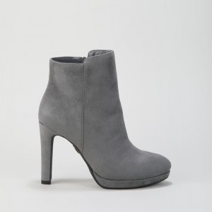 Black Friday Buffalo 2020 - Buffalo Ankle Bootie decorative stitching suede grey