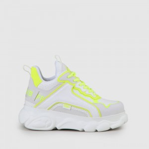 BUFFALO CLD Chai sneaker white/neon yellow